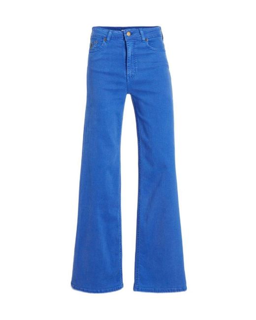 Lois High Waist Wide Leg Jeans Palazzo Blauw in het Blue