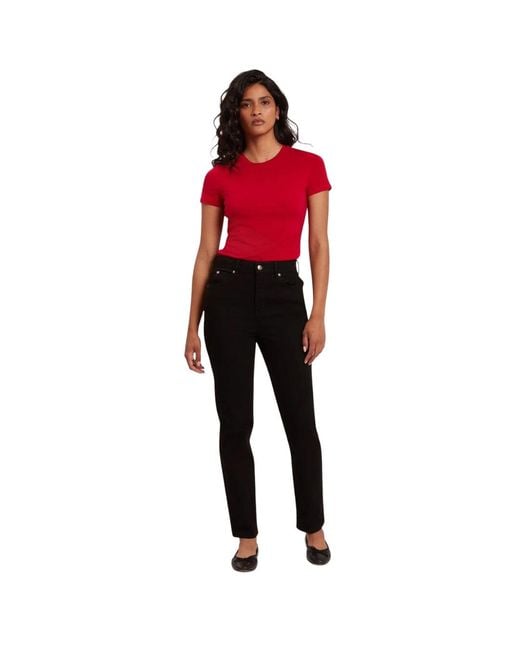 Ted Baker Black Sanzan Mid Rise Slim Jeans Cotton