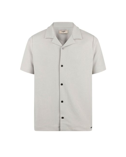 Luke 1977 White Kawa Beach Crinkle Shirt for men
