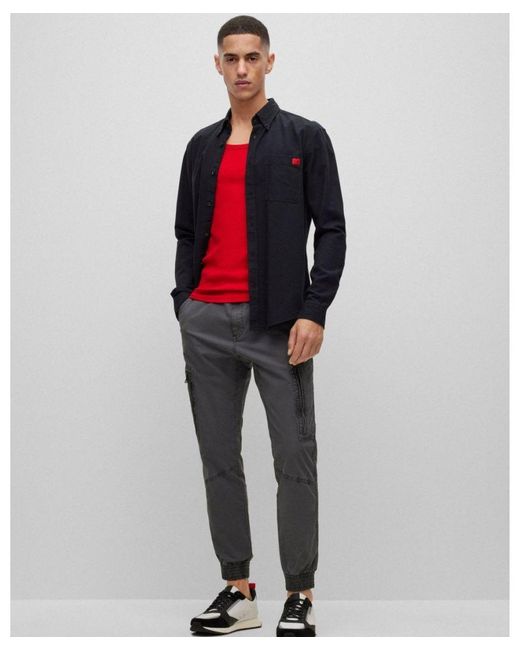 HUGO Blue Evito Slim Fit Long Sleeved Shirt for men