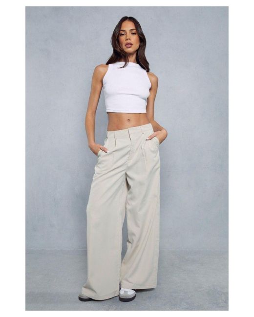 MissPap Gray Pleat Front Straight Leg Trousers