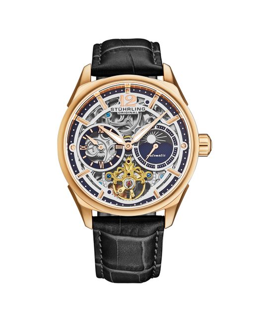 Stuhrling Gray Vanguard 1019 Dual Time Automatic Skeleton for men