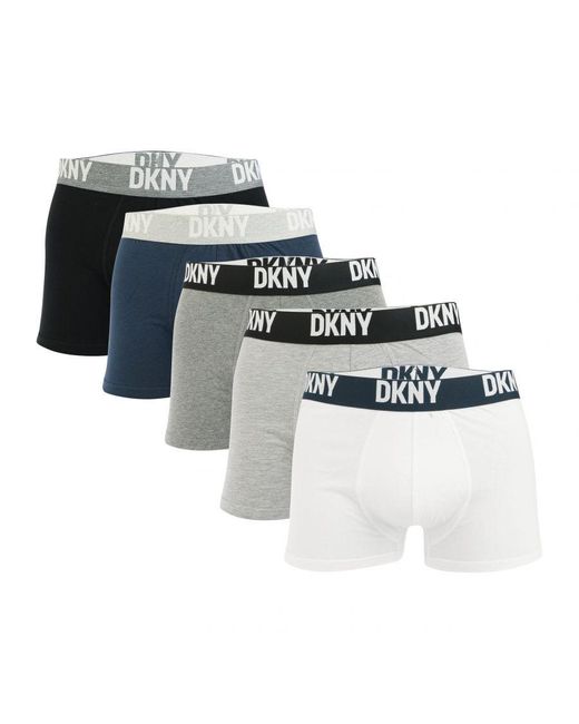 DKNY Gray Portland 5 Pack Trunk Boxer Shorts for men