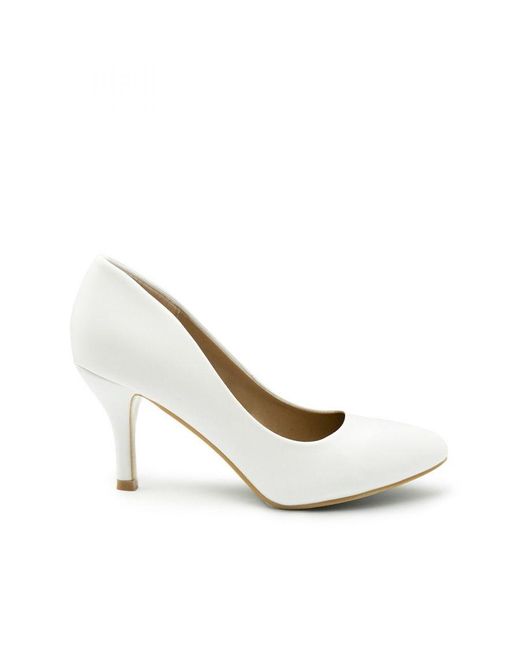 Where's That From Brown 'Paola' Mid High Heel Court Pump Shoes With Pointed Toe