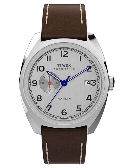 Timex Gray Marlin Sub-Dial Automatic Watch Tw2V62000 Leather for men