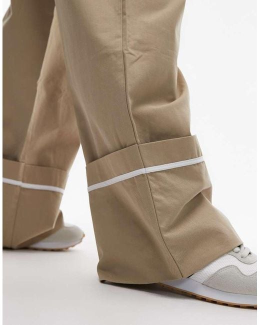 TOPSHOP White Turn Up Detail Hem Trouser