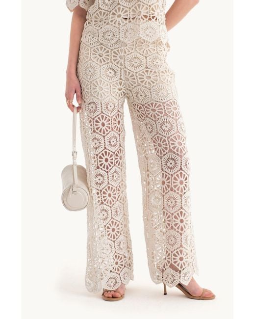 Hiccup Natural Lace Crochet High Waist Trousers