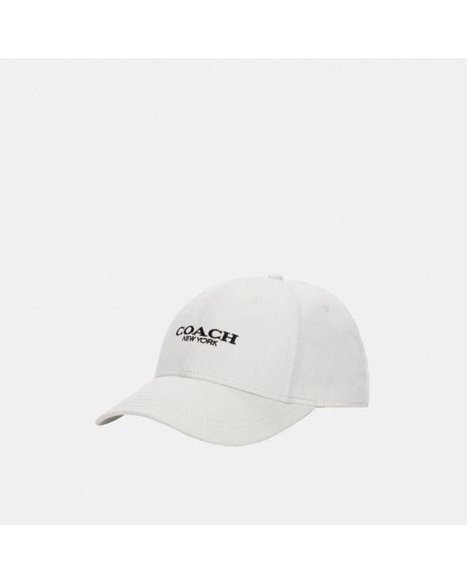 COACH White Embroidered Baseball Hat for men