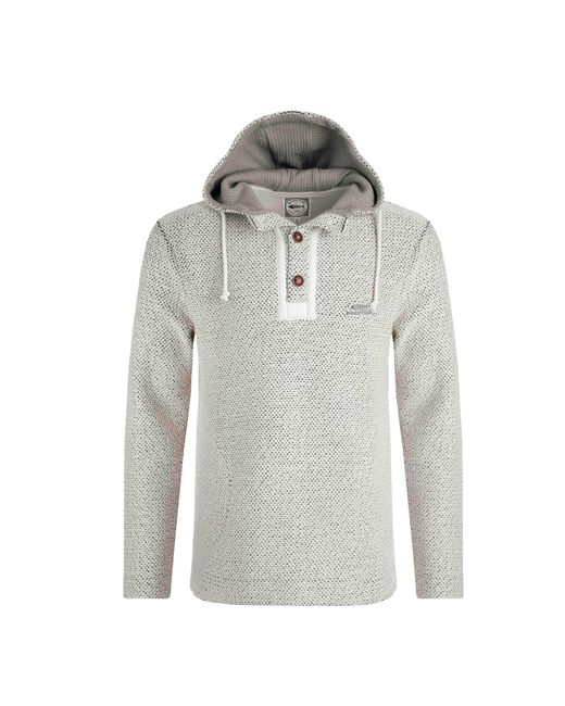 Weird Fish Gray Bakersfield Macaroni Button Neck Hoodie for men
