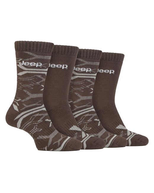 Jeep Brown Bamboo Boot Socks for men
