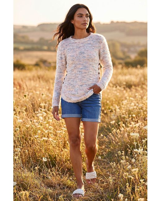Roman Multicolor Nep Curved Hem Jumper