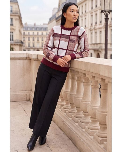 Roman Pink Check Knit Jumper