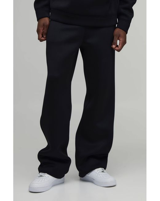 BoohooMAN Black Tall Relaxed Fit Bonded Scuba Joggers for men