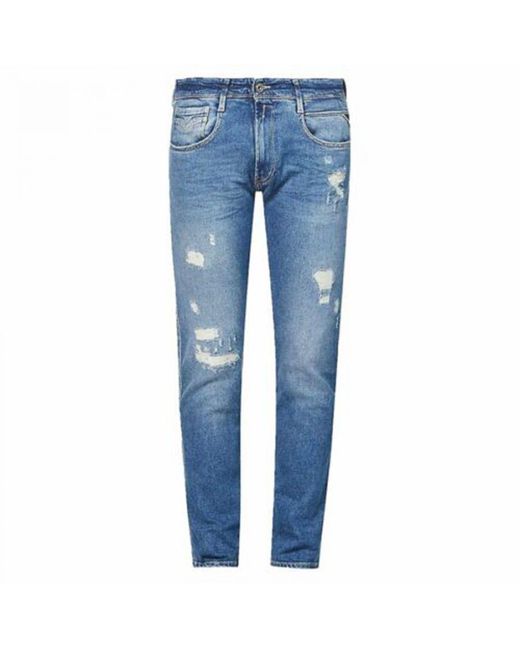Replay Men's Anbass Aged Eco 10 Years Slim Fit Jeans In Blue voor heren
