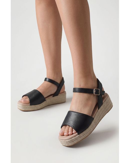 Boohoo Brown Extra Wide Fit 2 Part Flatform Wedges