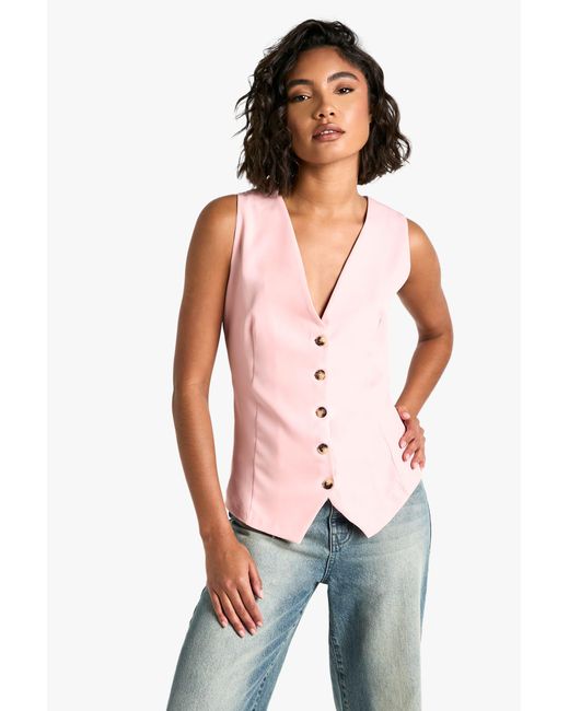 Boohoo Tall Woven Tailored Waistcoat