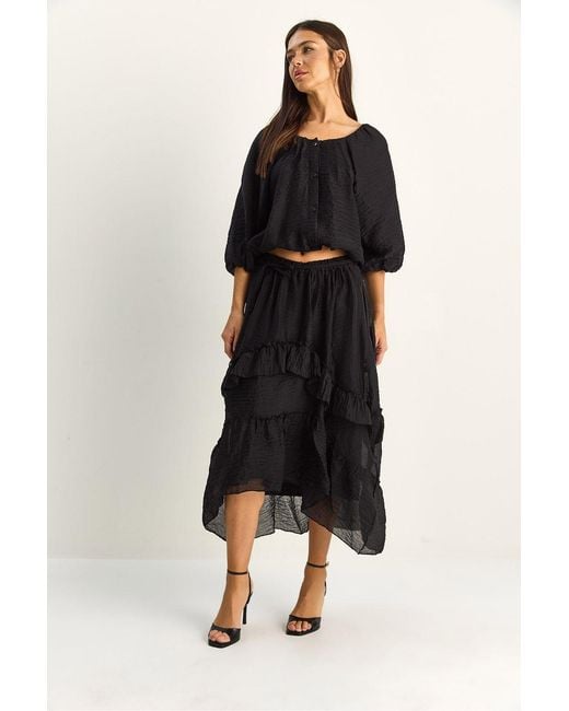 Bianco Lucci Black Elastane Blouse