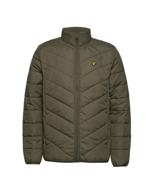 Lyle & Scott Green Puffer Khaki Coat for men
