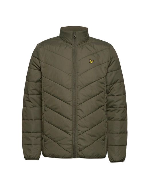Lyle & Scott Green Puffer Khaki Coat for men