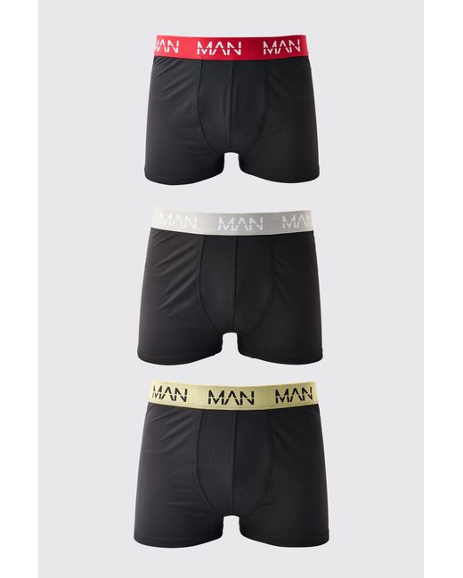 BoohooMAN Black Active Performance 3 Pack Boxer for men