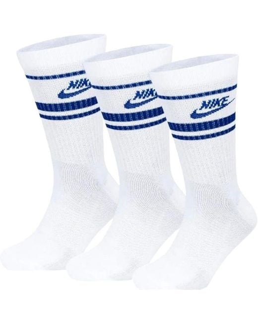 Nike Blue Dx5089 Dri-Fit Sportswear Everyday Essential Crew Socks (3 Pair) for men