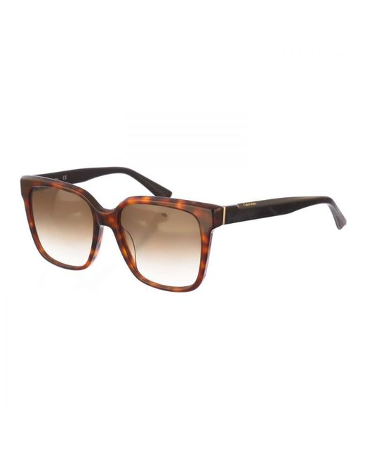 Calvin Klein Brown Square Shaped Acetate Sunglasses Ckj21530S