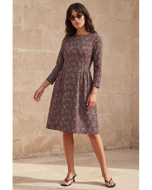 Roman Brown Side Detail Short Dress