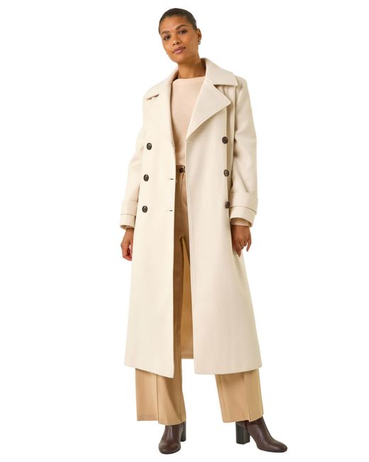 Roman Natural Textured Premium Belted Smart Coat