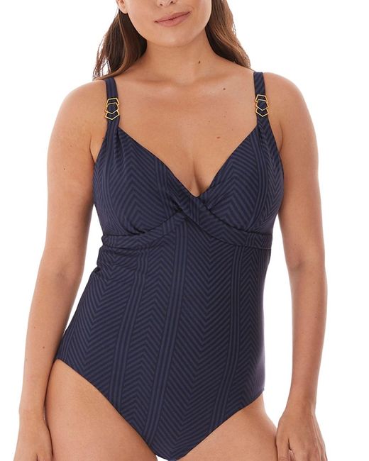 Fantasie Blue Long Island Deep Plunge Swimsuit