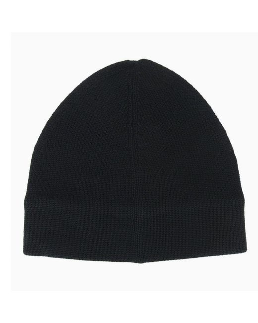 Neil Barrett Black Sliced Logo Beanie Hat Wool for men