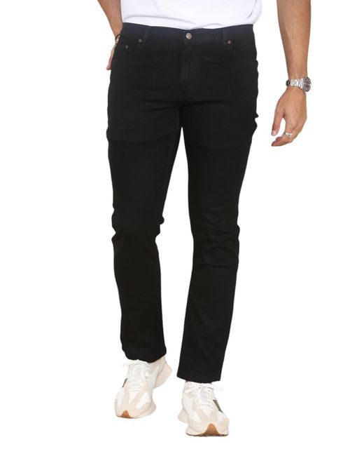 MYT Black Straight Leg Jeans Hyper Stretch Denim for men