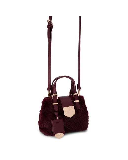 Carvela Kurt Geiger Purple Maria Micro Fur Bag