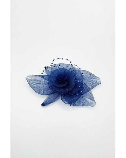 SVNX Blue Rosette Fascinator & Brooch