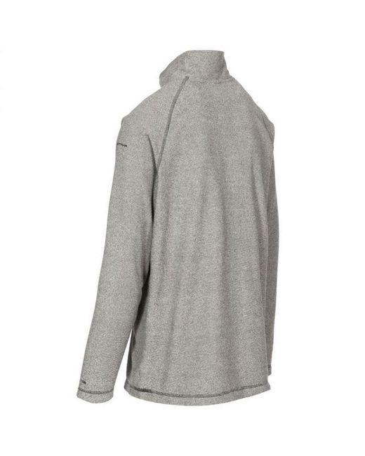 Trespass Gray Keynote Anti Pilling 1/4 Zip Fleece Top for men