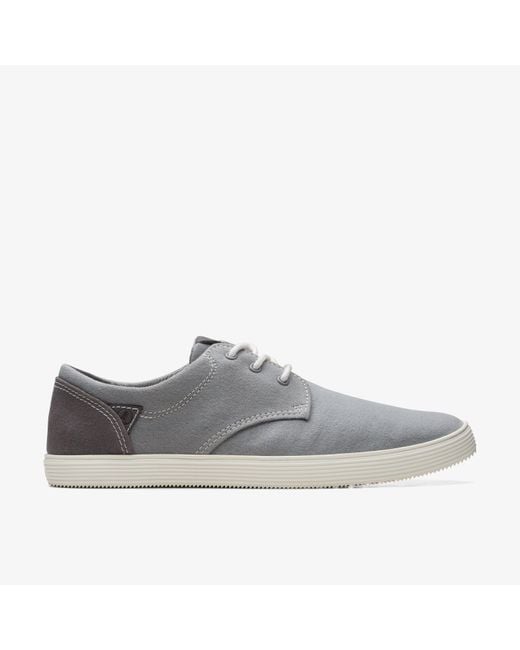 Clarks Gray Sharkford Walk Canvas Trainers for men