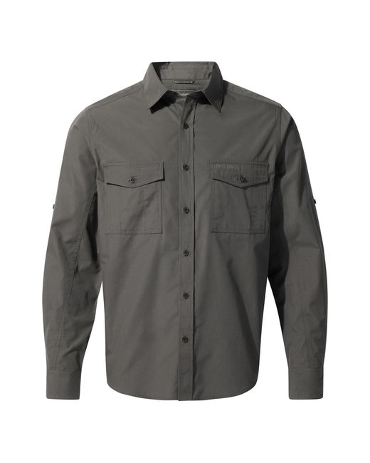 Craghoppers Gray Expert Kiwi Long-Sleeved Shirt (Carbon) for men
