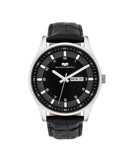Rhodenwald & Söhne Black Stainless Steel Watch 43Mm for men