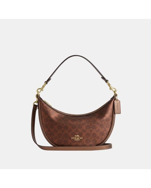 COACH Brown Aria Shoulder Bag