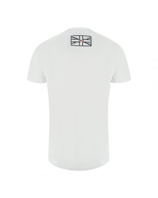 Aquascutum White Script Logo T-Shirt for men