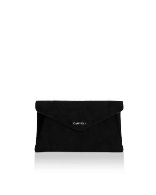 Carvela Kurt Geiger Black Suedette Megan Envelope Clutch Bag