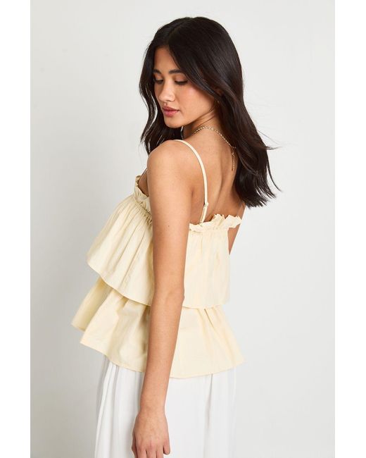 Boohoo Natural Ruffle Layered Cami Top