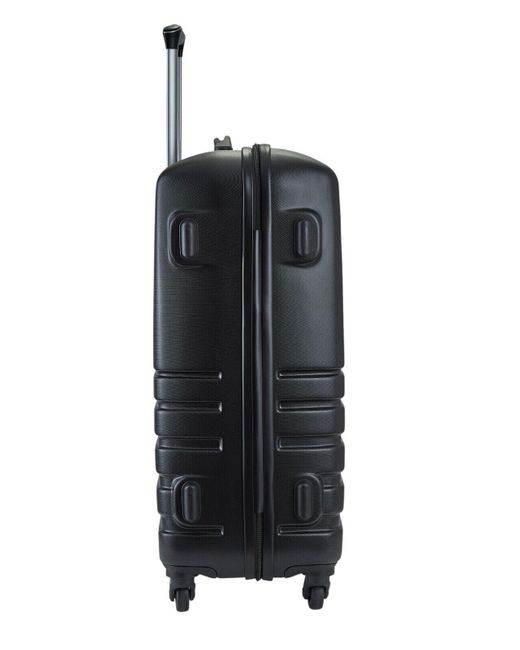 Infinity Leather Black Hard Shell Suitcase Cabin Luggage Travel