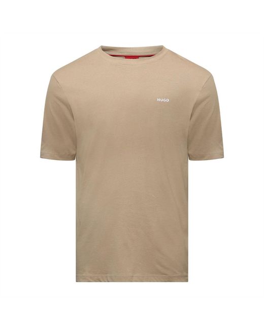 HUGO Natural Logo Print T Shirt for men