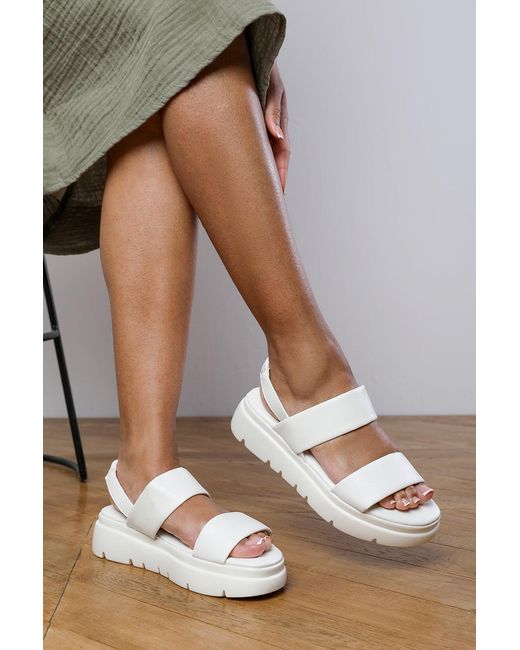 Where's That From White Wheres 'Allison' Chunky Double Strap Slingback Sandal