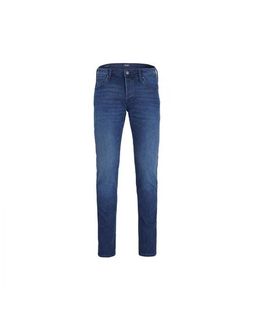 Jack & Jones Blue Jeans Glenn Original Slim Fit & Low Rise Denim Pant for men