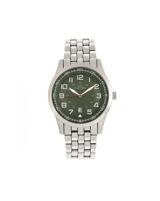 Elevon Watches Metallic Garrison Bracelet Watch W/Date for men