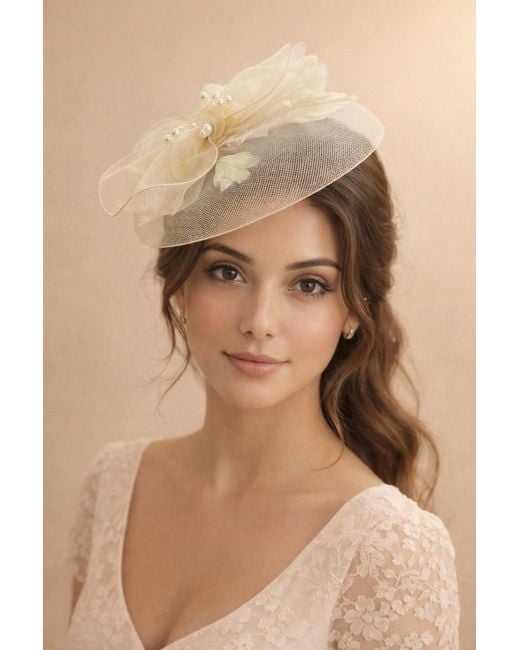 SVNX Natural Pearl Bow Bloom Fascinator