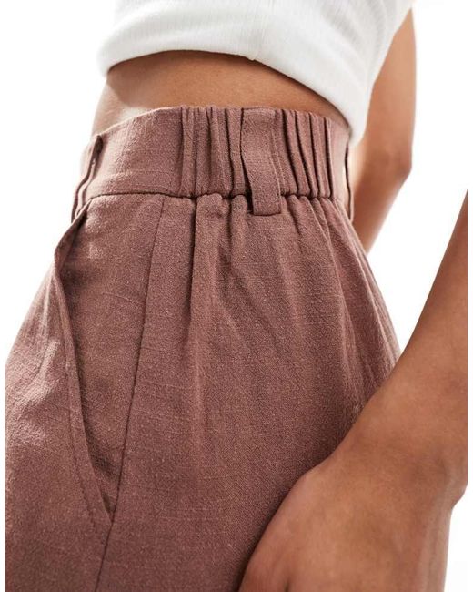 ASOS White Relaxed Dad Short With Linen