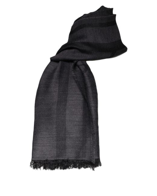 Gianfranco Ferré Black Woven Scarf Stylish Shawl for men