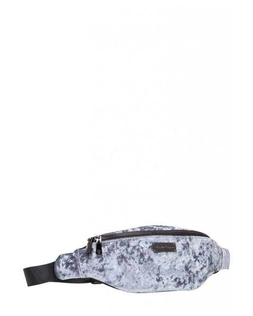 Claudia Canova White Velour Cross Body Bum Bag